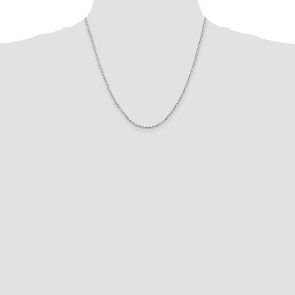 2mm, 14k White Gold D/C Quadruple Rope Chain Necklace, 20 Inch